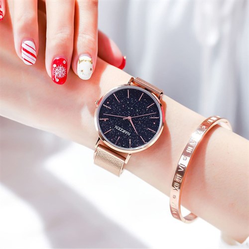 Đồng hồ NAKZEN Hoa & Gió 36 mm Nữ SS4063L-2NO Màu Vàng Hồng
