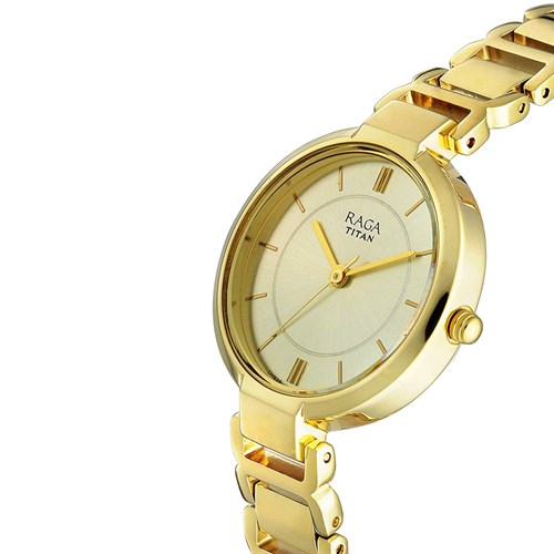 Đồng hồ TITAN 29 mm Nữ 2608YM01 Màu Vàng