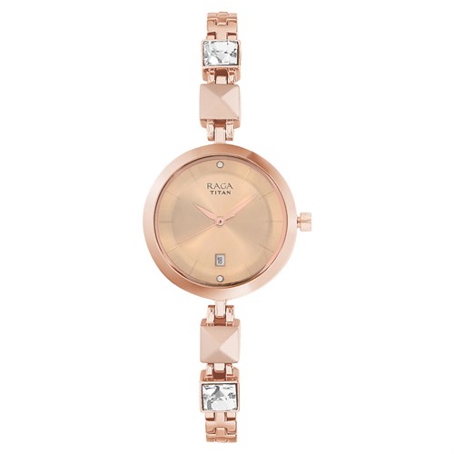 Đồng hồ TITAN 28 mm Nữ 2606WM01 Màu Vàng Hồng