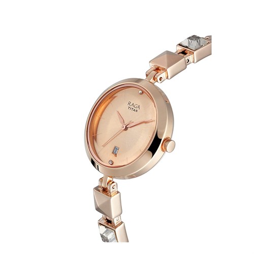 Đồng hồ TITAN 28 mm Nữ 2606WM01 Màu Vàng Hồng