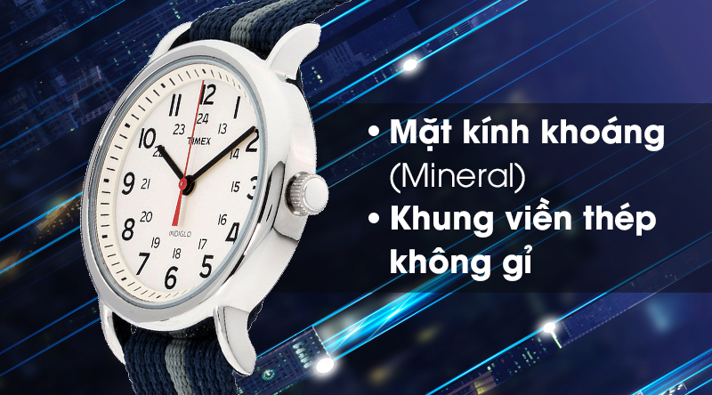 Đồng hồ Nam Timex T2N654 trang bị mặt kính và khung viền bền bỉ và chắc chắn Đồng hồ Nam Timex T2N654 trang bị mặt kính và khung viền bền bỉ và chắc chắn