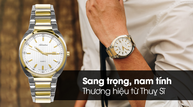 Đồng hồ Nam Adriatica A1105.2113Q có thiết kế mạnh mẽ và nam tính