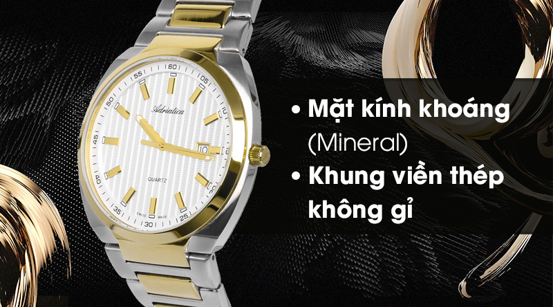 Đồng hồ Nam Adriatica A1105.2113Q được trang bị lớp vỏ ngoài bền chắc