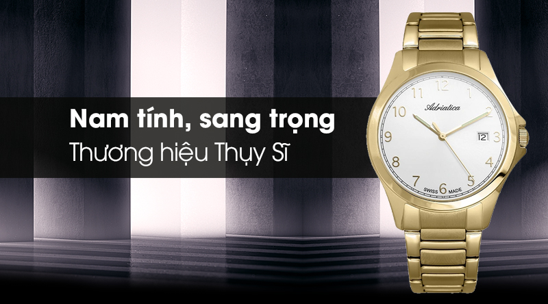 Đồng hồ nam Adriatica A1264.1123Q có thiết kế nam tính