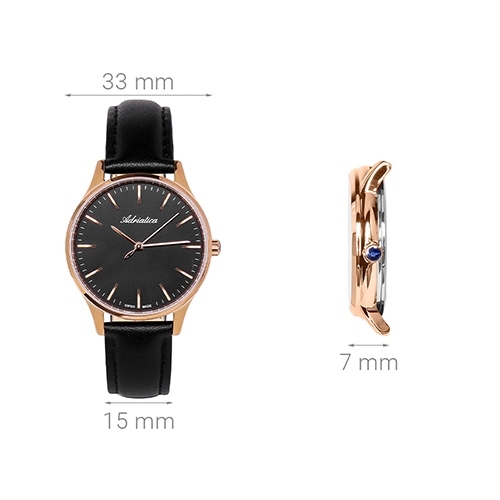 Đồng hồ ADRIATICA 33 mm Nữ A3186.9214Q Màu Đen