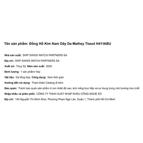 Đồng hồ Nam Mathey Tissot H411ABU Màu Xanh Dương