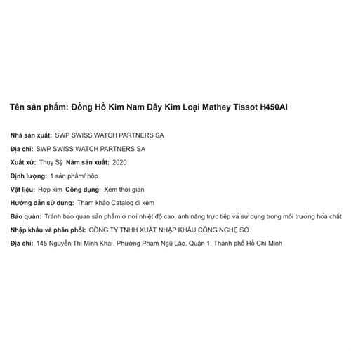 Đồng hồ MATHEY TISSOT Mathy I 40 mm Nam H450AI Màu Bạc