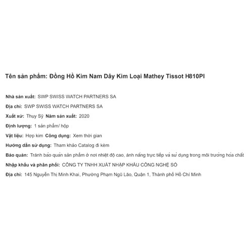 Đồng hồ MATHEY TISSOT Mathy III 40 mm Nam H810PI Màu Vàng