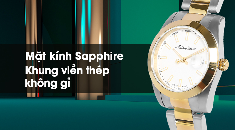 Đồng hồ nữ Mathey Tissot D450BI có mặt kính cao cấp
