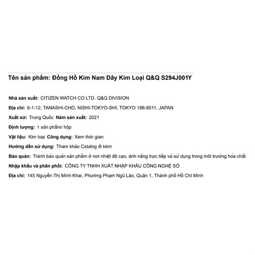 Đồng hồ Nam Q&Q S286J201Y Màu Bạc