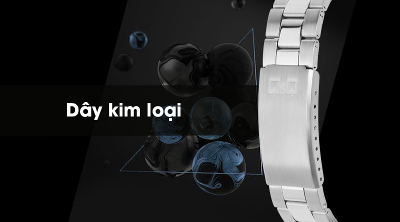 Đồng hồ nam Q&Q S294J212Y sở hữu dây đeo kim loại chắc chắn