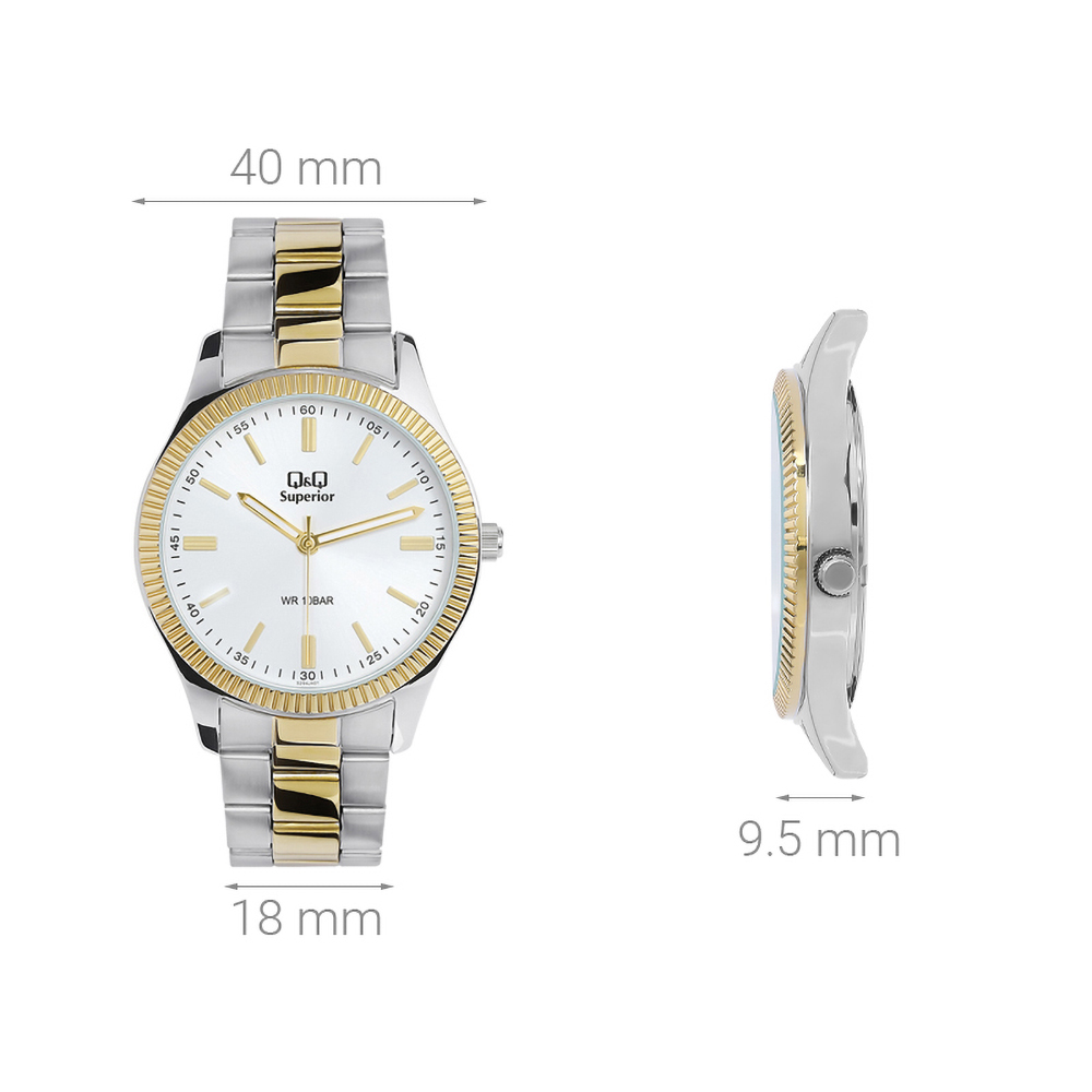 Đồng hồ Q&Q 40 mm Nam S294J401Y Màu Bạc