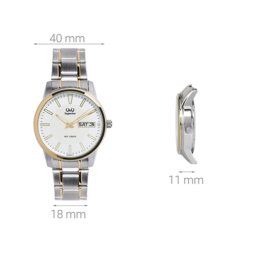 Đồng hồ Q&Q 40 mm Nam S330J401Y Màu Bạc
