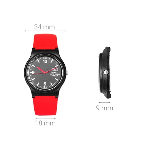 Đồng hồ Q&Q 34 mm Unisex VP46J025Y Màu Đỏ