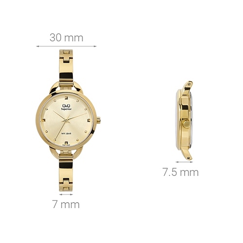 Đồng hồ Q&Q 30 mm Nữ S327J010Y Màu Vàng