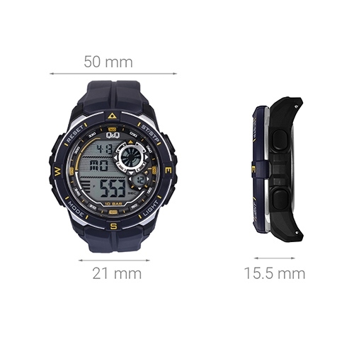 Đồng hồ Q&Q 50 mm Nam M175J004Y Màu Đen