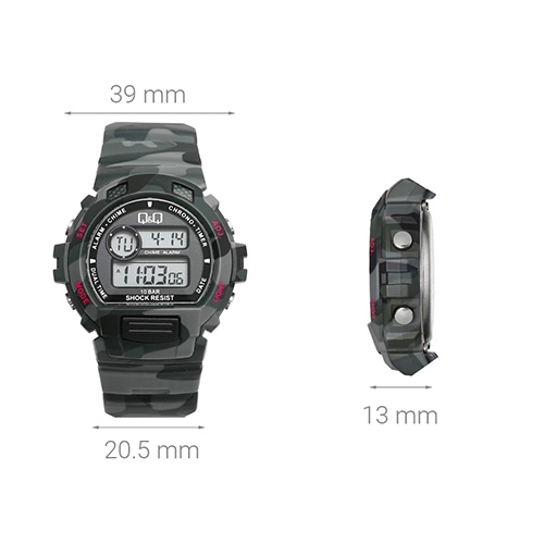 Đồng hồ Q&Q 39 mm Unisex M153J009Y Màu Xanh bộ đội