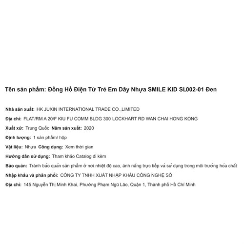 Đồng hồ SMILE KID 34 mm Trẻ em SL002-01 Màu Đen