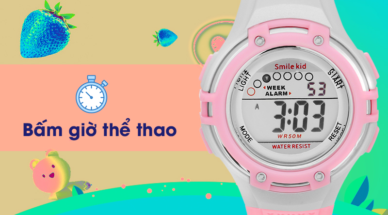 Đồng hồ trẻ em Smile Kid SL004-02 có đồng hồ bấm giờ thể thao Đồng hồ trẻ em Smile Kid SL004-02 có đồng hồ bấm giờ thể thao