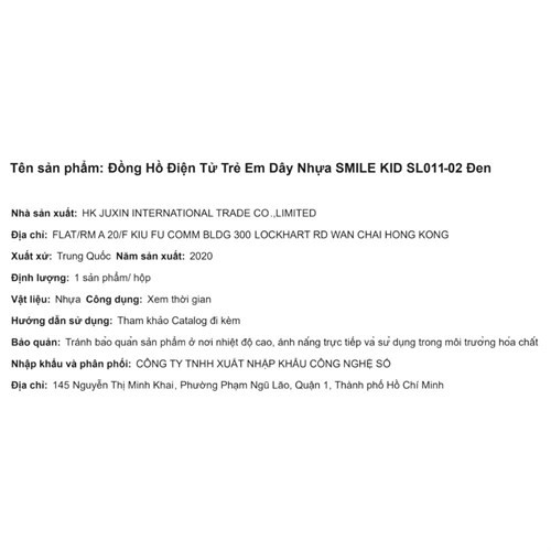 Đồng hồ SMILE KID 36 mm Trẻ em SL011-02 Màu Đen