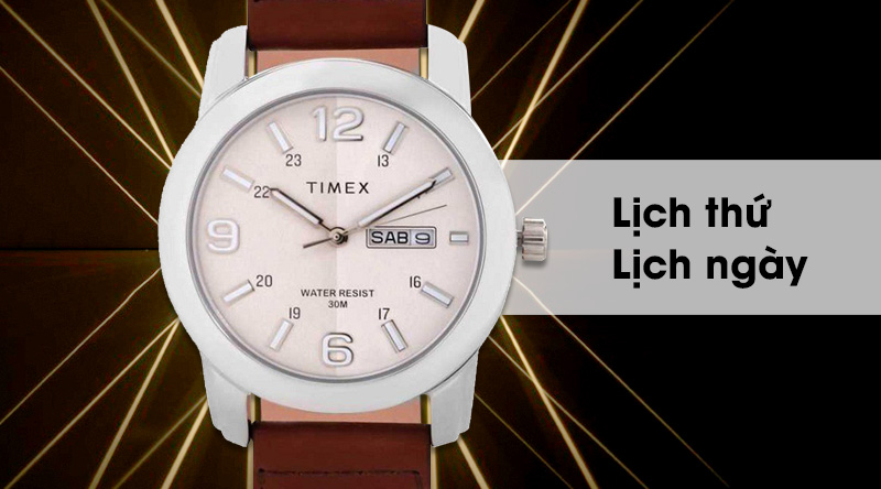 Đồng hồ nam Timex TWEG15309E trang bị lịch thứ, ngày giúp bạn quản lý thời gian tốt hơn
