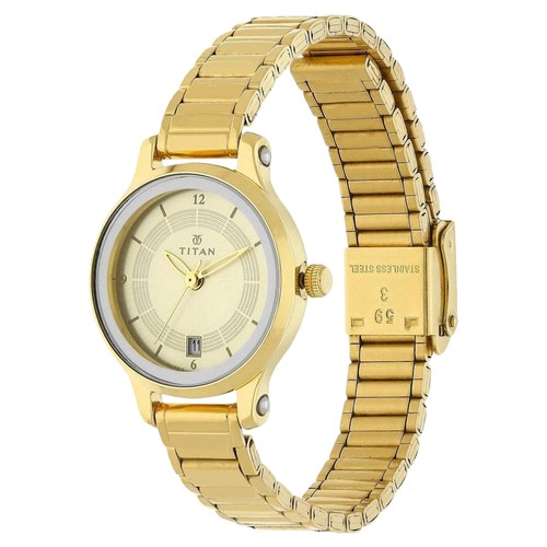 Đồng hồ TITAN 25 mm Nữ 2602BM03 Màu Vàng