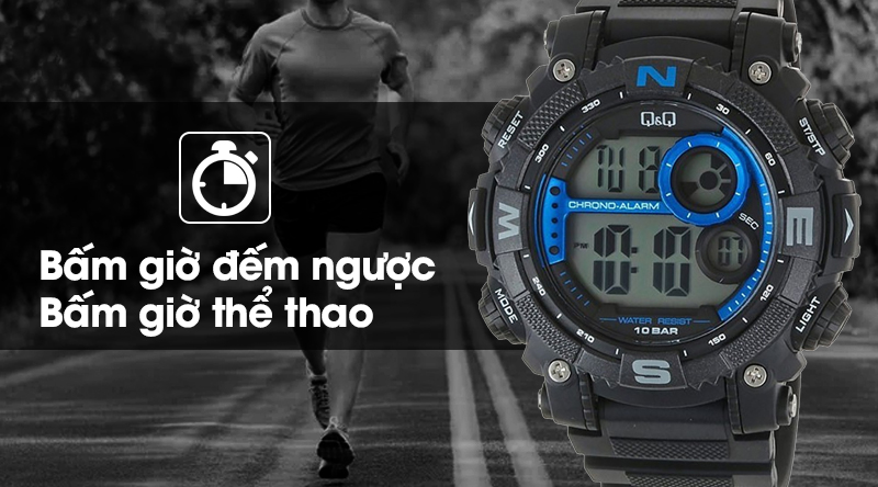 Đồng hồ nam Q&Q M133J003Y có tính năng bấm giờ Đồng hồ nam Q&Q M133J003Y có tính năng bấm giờ