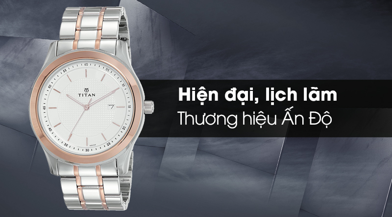 Đồng hồ nam Titan 1627KM01 với thiết kế hiện đại, lịch lãm