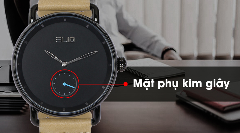 Đồng hồ Nam Elio EL016-02 sở hữu mặt phụ kim giây tiện ích