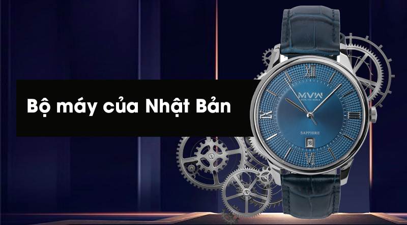 Đồng hồ nam MVW ML003-02 sử dụng bộ máy của Nhật Bản