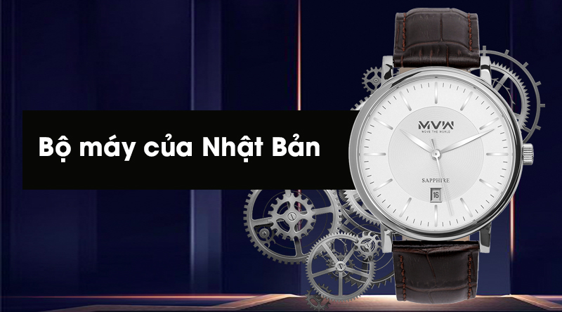 Đồng hồ nam MVW ML004-03 có bộ máy của Nhật Bản