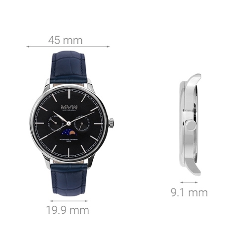 Đồng hồ MVW 45 mm Nam ML012-01 Màu Xanh Dương