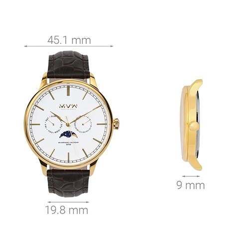 Đồng hồ MVW 45.1 mm Nam ML012-02 Màu Nâu
