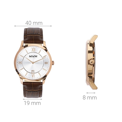 Đồng hồ MVW 40 mm Nam ML018-01 Màu Nâu