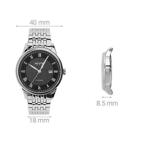 Đồng hồ MVW 40 mm Nam MS001-03 Màu Bạc