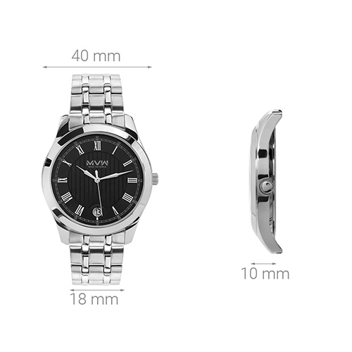 Đồng hồ MVW 40 mm Nam MS013-01 Màu Bạc