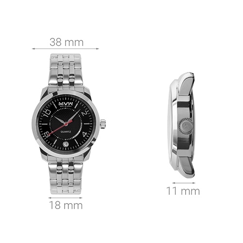 Đồng hồ MVW 38 mm Nam MS015-01 Màu Bạc