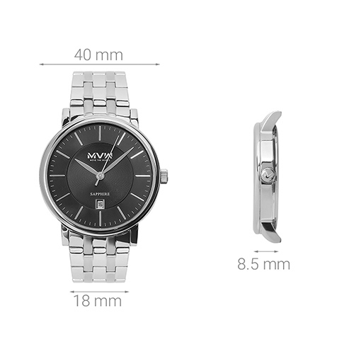 Đồng hồ MVW 40 mm Nam MS018-01 Màu Bạc