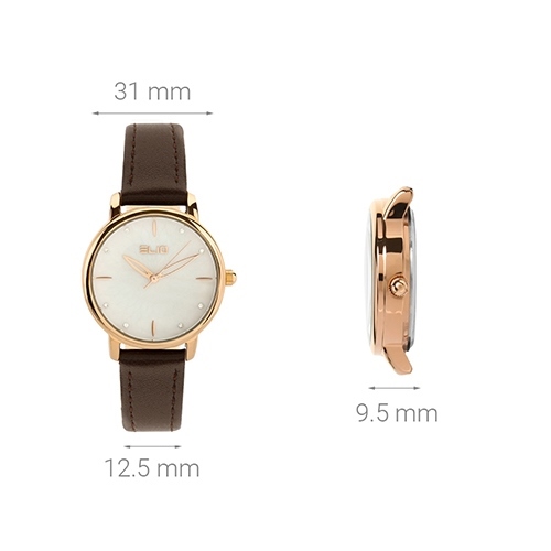 Đồng hồ ELIO 31 mm Nữ EL021-01 Màu Nâu