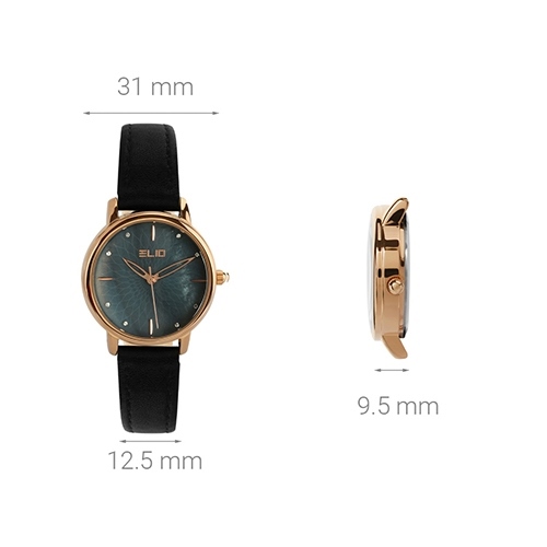 Đồng hồ ELIO 31 mm Nữ EL021-02 Màu Đen