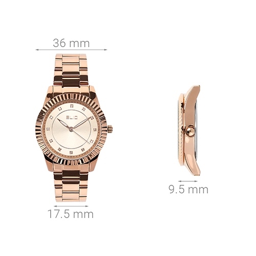 Đồng hồ ELIO 36 mm Nữ ES010-02 Màu Vàng Hồng