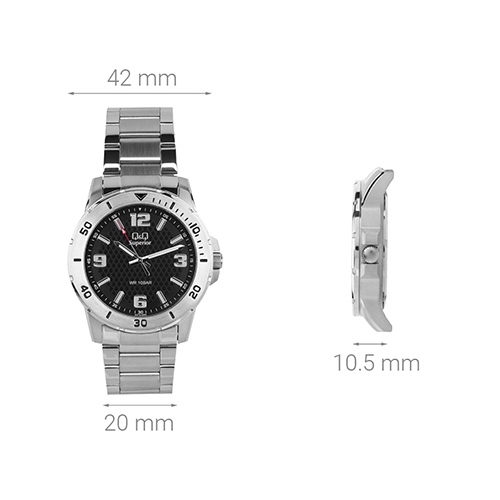 Đồng hồ Q&Q 42 mm Nam S372J205Y Màu Bạc