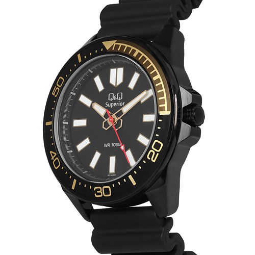 Đồng hồ Q&Q 44 mm Nam S374J502Y Màu Đen