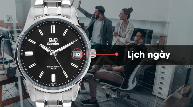 Đồng hồ nữ Q&Q S291J202Y có lịch ngày tiện lợi