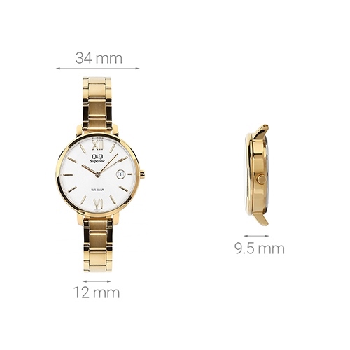 Đồng hồ Q&Q 34 mm Nữ S325J001Y Màu Vàng