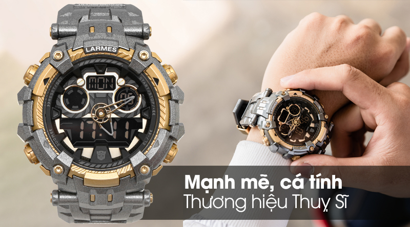 Đồng hồ nam Larmes LM-TF001.GLG3G.121.3GG - Grimlock có kiểu dáng cá tính Đồng hồ nam Larmes LM-TF001.GLG3G.121.3GG - Grimlock có kiểu dáng cá tính