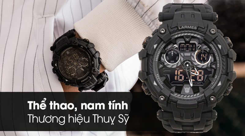 Đồng hồ nam Larmes LM-TF001.SW11N.121.1NB với thiết kế thể thao, nam tính