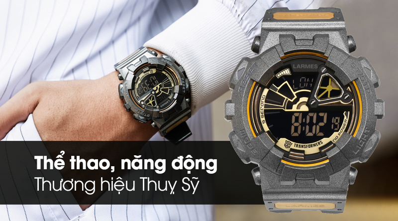 Đồng hồ nam Larmes LM-TF002.GLG3G.121.3GG với thiết kế thể thao, nam tính