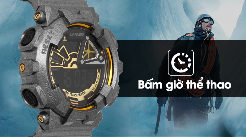 Đồng hồ nam Larmes LM-TF002.GLG3G.121.3GG có chức năng bấm giờ thể thao 