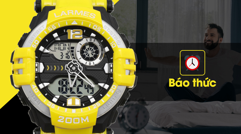 Đồng hồ nam Larmes LM-TF004.BB61N.211.6NB - Bumblebee có báo thức hữu dụng Đồng hồ nam Larmes LM-TF004.BB61N.211.6NB - Bumblebee có báo thức hữu dụng